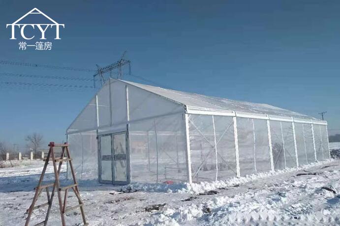 哈尔滨零下二十度搭建9米透明篷房